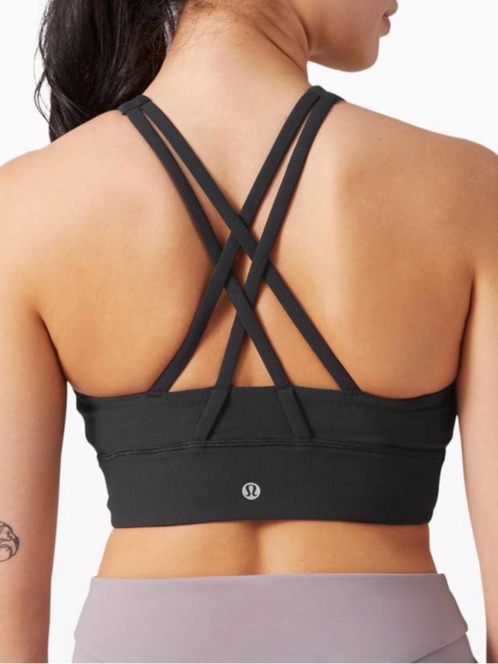 Lululemon Energy Bra High Neck Long Line B-D Cup Black size 8